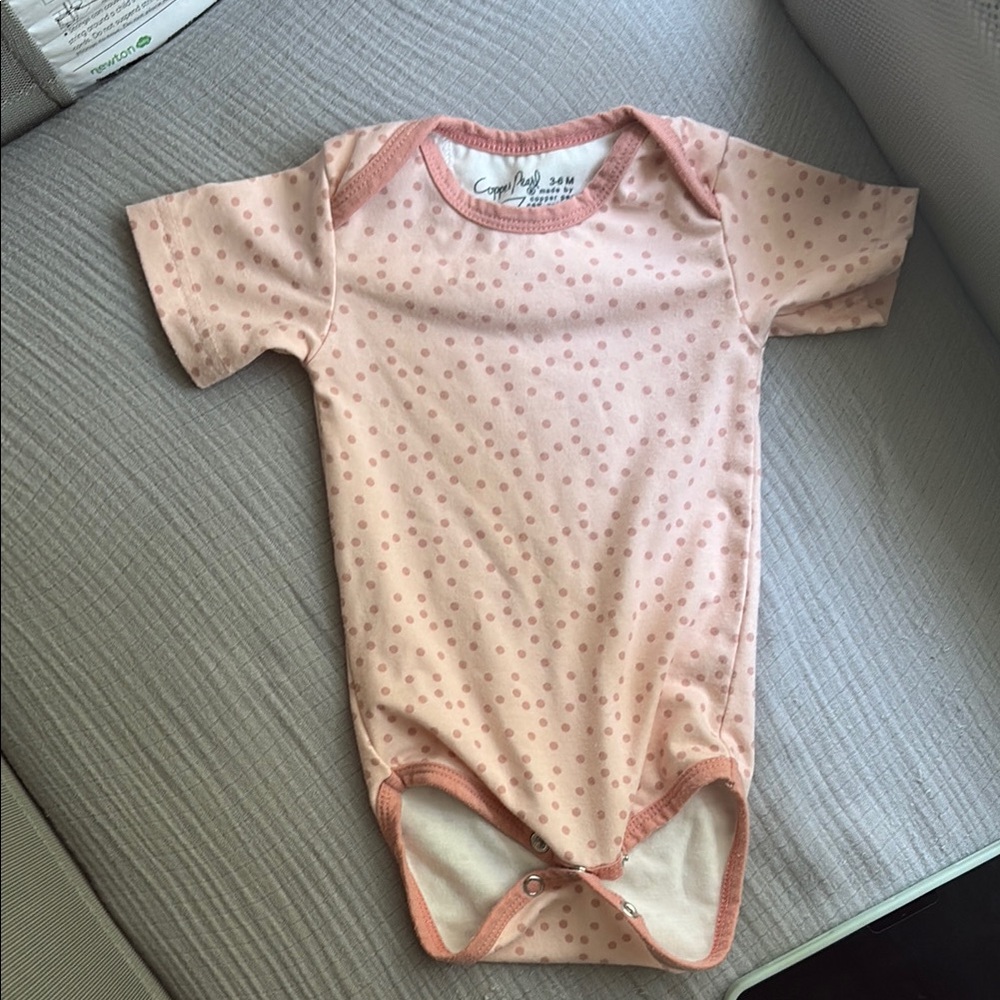 Pink Polka Dot Baby Onesie